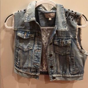 Cut off denim vest